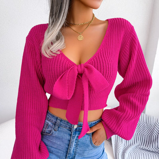 Bow Knit Pullover Sweater